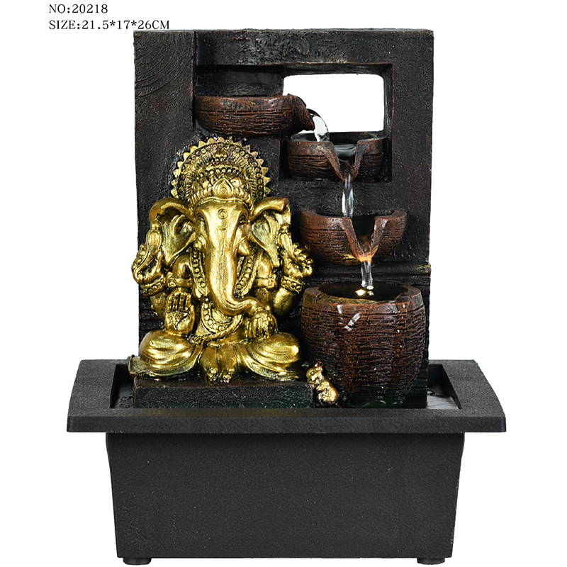 Оптовая продажа, различные стили, натуральный камень, смола, настольный религиозный фонтан Будды для внутреннего декора