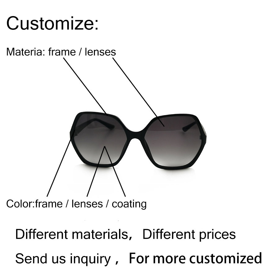 2023 Модные солнцезащитные очки большого размера, высококачественные женские солнцезащитные очки, солнцезащитные очки высокой четкости с логотипом на заказ