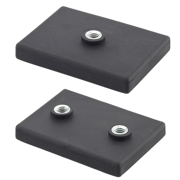Блок магнит с резиновым покрытием 43*31*6 мм Прямоугольные неодимовые магниты с резиновым покрытием Резиновый магнит-горшок