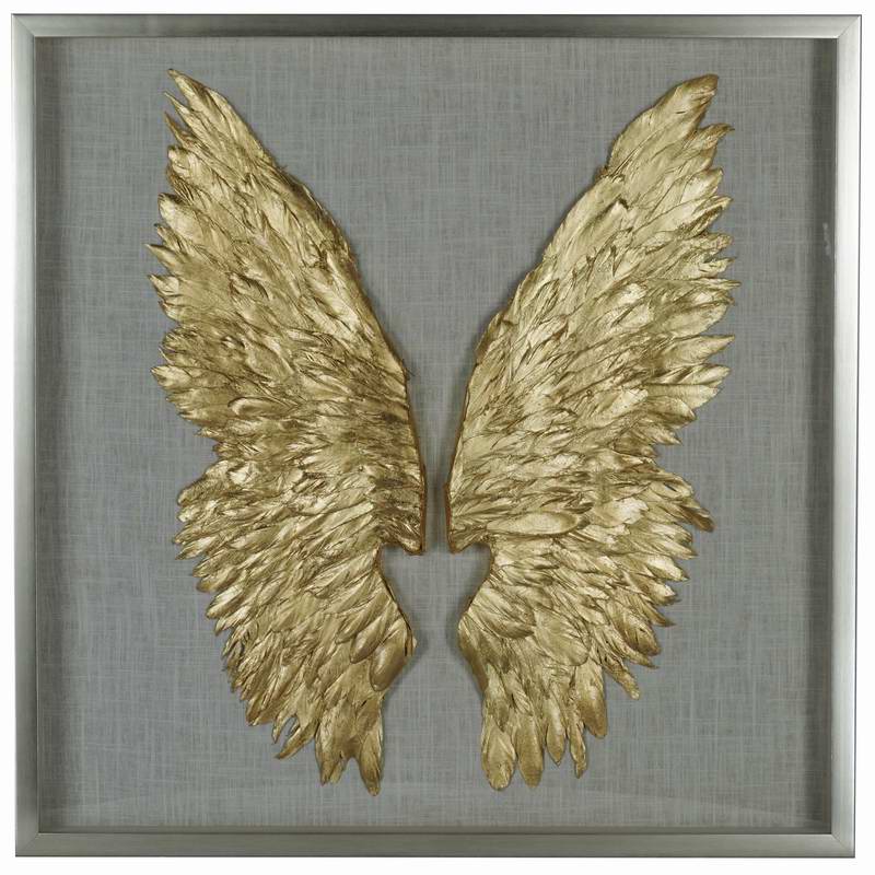 Настенный декор для дома, 3D теневая коробка, перья, крылья ангела 36247