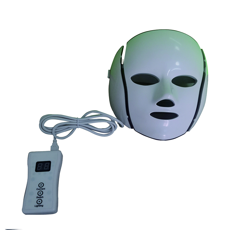 Семицветная световая медицинская терапия, косметическая маска для лица, массажер для лица с пультом дистанционного управления и адаптером