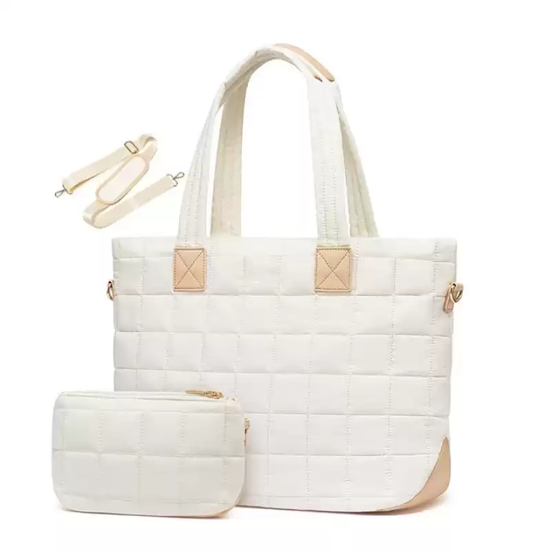 Quilted Puffer Tote Bag